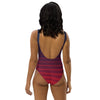 Maillot de Bain 1 Pièce femme stripes bleu rouge - Physique Affuté