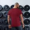 t-shirt de sport pour homme couleur Bordeau physique affûté vue de dos