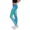 Collant de sport pour ado fille couleur dégradée bleu vert côté gauche