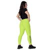 Collant sport femme taille haute croisée avec poches vert