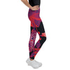 legging sport pour ado fille motif hibiscus physique affûté vue côté droit