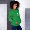 femme avec un sweat à capuche couleur vert de la marque physique affûté vue de côté droit