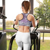 brassière de sport gris purple design rembourrée physique-affuté dos