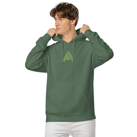 Sweat à capuche vert teint par pigment homme Physique Affûté - Physique Affuté