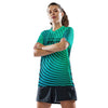 T-shirt de sport femme manche courte physique affûté vue de face
