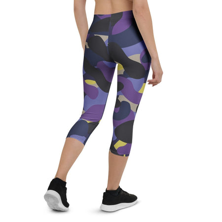 collant-court-sport-femme-army-noir-violet-dos
