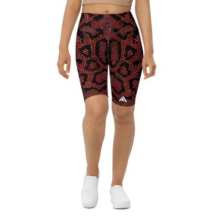 short cycliste femme imprimé serpent rouge marque physique affûté vue de face