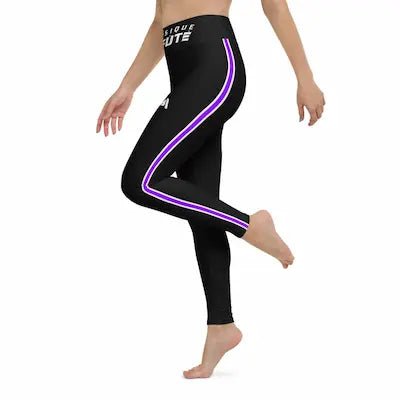 Collant de sport femme noir bande violet - Collant sport - Physique Affuté