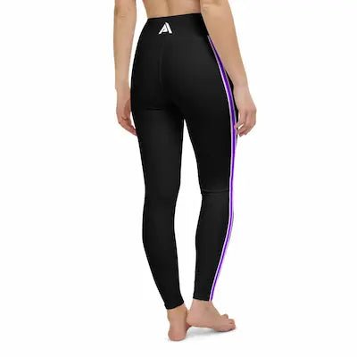 Collant de sport femme noir bande violet - Collant sport - Physique Affuté