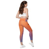collant-sport-femme-orange-violet-design-avec-poches- vue de dos