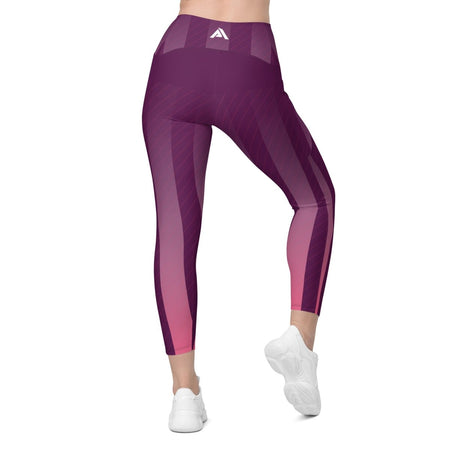 collant-sport-femme-violet-row-rose-design-avec-poches-dos