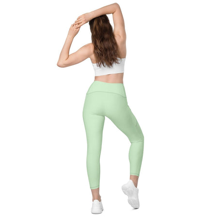 legging-sport-femme-avec-poches-vert-clair-vue de dos