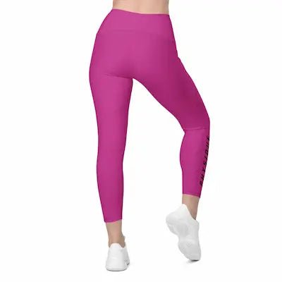 Collant sport femme taille haute croisée avec poches rose - Collant sport - Physique Affuté