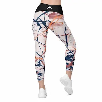 Legging femme semi compression art design - legging sport femme avec poches - Physique Affuté