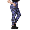 Legging sport femme avec poches design zèbre violet noir - legging sport femme - Physique Affuté
