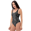 Maillot de Bain 1 Pièce peau de serpent gris noir face - Physique Affuté