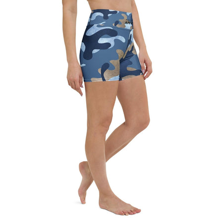 Short de sport femme bleu camouflage - Physique Affuté