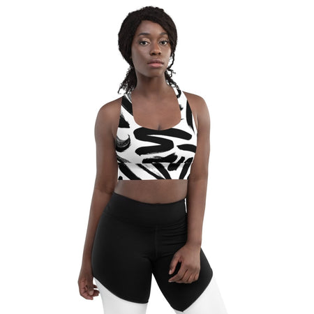 Soutien gorge de sport ART femme blanc et noir - Physique Affuté