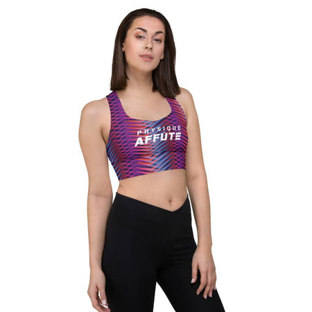 Soutien gorge sport arrow design rose violet - Brassière de sport femme - Physique Affuté