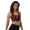 soutien gorge sport femme design snake rouge physique affûté vu de face