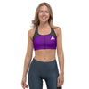 soutien gorge sport femme design performance violet noir physique affuté vue de face