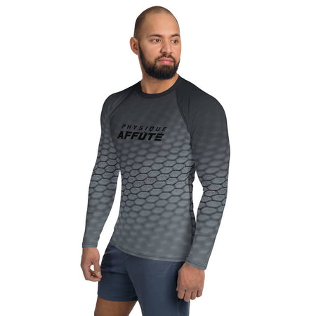 T-shirt CrossFit Homme NDA gris carbone vue de face - T-shirt compression à manches longues - Physique Affuté