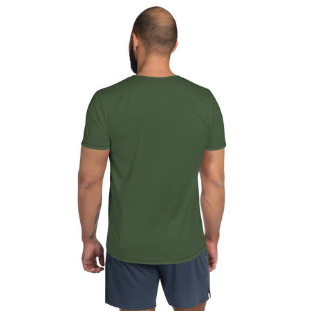 T-shirt CrossFit Homme vert kaki vue de face - T-shirt de sport homme - Physique Affuté