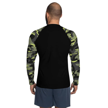 T-shirt CrossFit homme imprimé armée vue de dos - T-shirt compression à manches longues - Physique Affuté