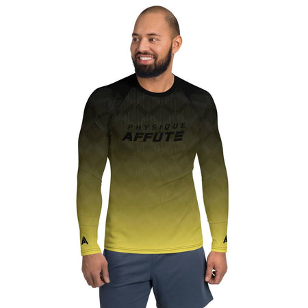 T-shirt manches longues compression couleur dégradé noir jaune physique affûté