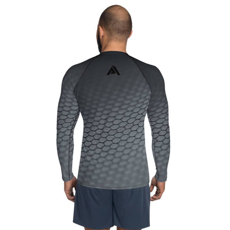 T-shirt CrossFit Homme NDA gris carbone vue de dos - T-shirt compression à manches longues - Physique Affuté