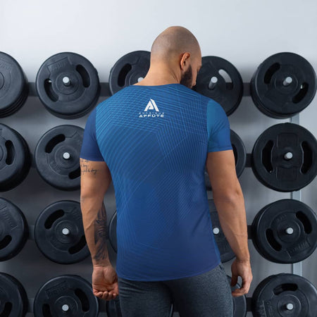 T-shirt de Sport Homme Imprimé bleu géo - T-shirt de sport homme - Physique Affuté