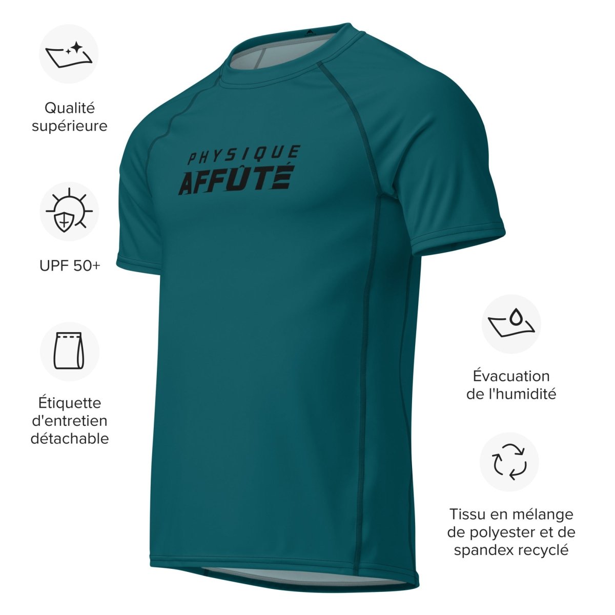 Tee shirt CrossFit homme Bleu Sherpa vue 3d - Physique Affuté