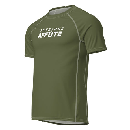 Tee-shirt CrossFit Vert Saratoga homme vue 3D de face - Physique Affuté