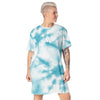 robe t-shirt blanc_bleu physique affûté