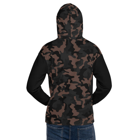 Sweat à Capuche camouflage noir marron homme