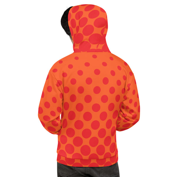 Sweat à Capuche orange-rouge dot design homme Physique Affûté