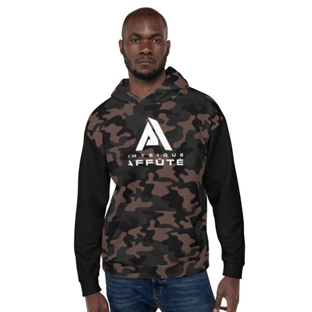 Sweat à Capuche camouflage noir marron homme