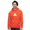 Sweat à Capuche orange-rouge dot design homme Physique Affûté