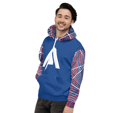 Sweat à Capuche bleu design graph homme
