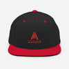 Casquette snapback noir avec visière rouge logo rouge physique-affûté