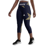 collant noir court de sport femme imprimé étoiles physique affûté vue de face