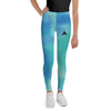 Collant de sport pour ado fille couleur dégradée bleu vert vue de face