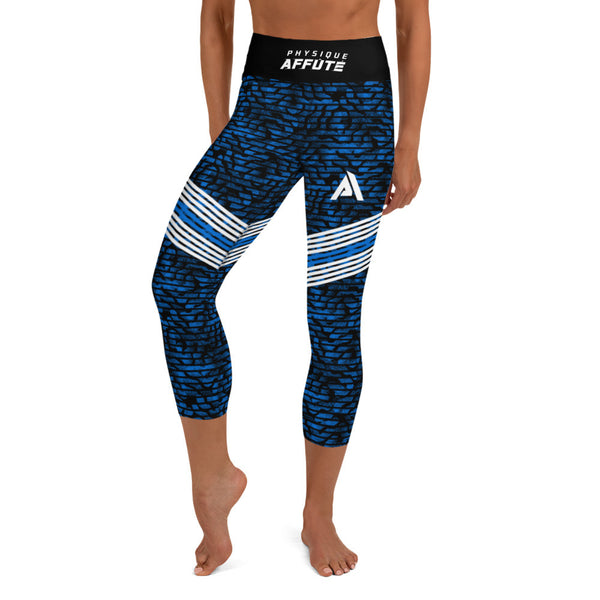collant court de sport femme bleu-noir physique-affuté face