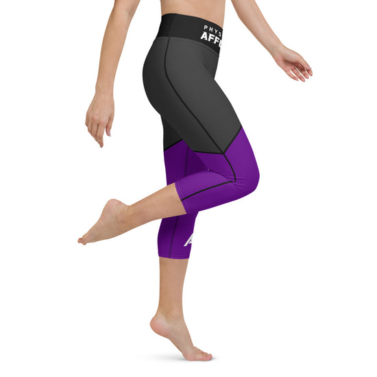 collant court sport femme noir violet en bas physique affûté coté droit