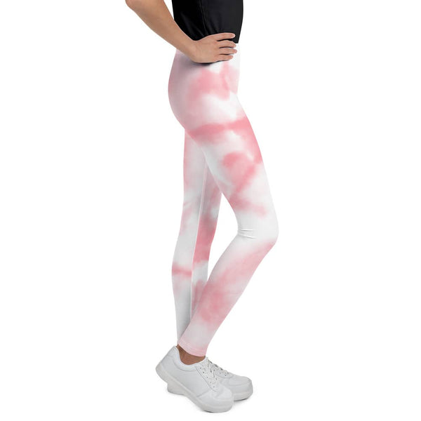 collant sport blanc-rose fille physique-affuté coté droit