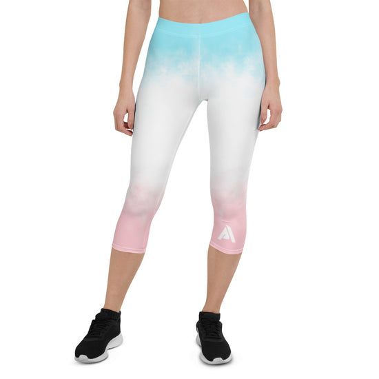 collant court sport femme bleu-blanc-rose physique-affute face