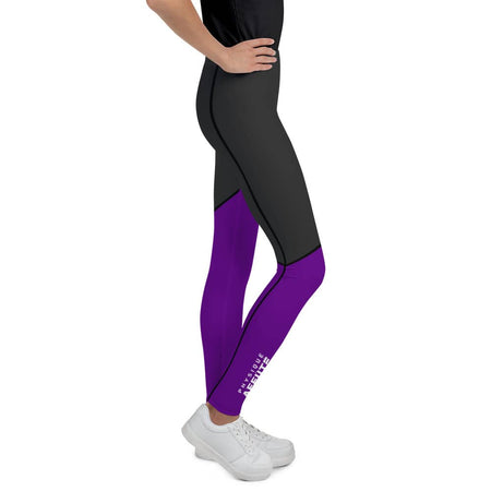 collant sport noir violet fille physique affuté côté droit