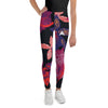 legging sport pour ado fille motif hibiscus physique affûté vue de face