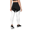 legging de sport running femme bi-color noir-blanc physique-affûté dos