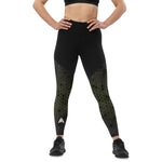 legging de sport running femme bi-color noir nda vert design face